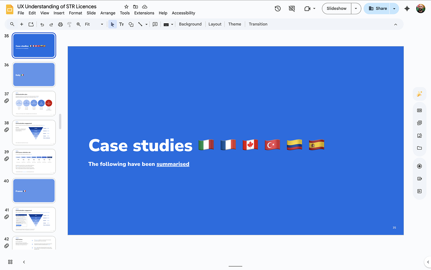 A screenshot of Google Slide presentation title slide.